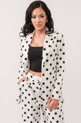Long sleeve polka dot blazer and pants set